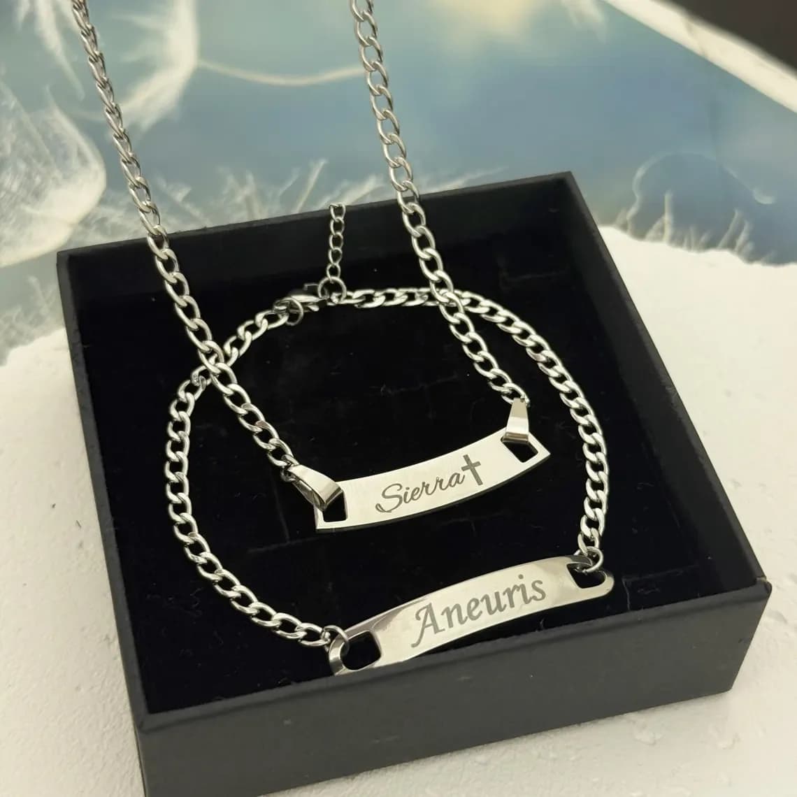 DUOYING PVD Vacuum Plated Stainless Steel Custom Name Laser Engrave Curved ID Tag Cuban Chain Personalized Symbol Daily Jewelry