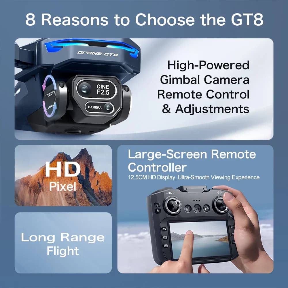 Intelligent Obstacle Avoidance Screen Drone 8K ESC Dual Camera Large Screen Brushless Optical Flow Positioning Drone Quadcopter