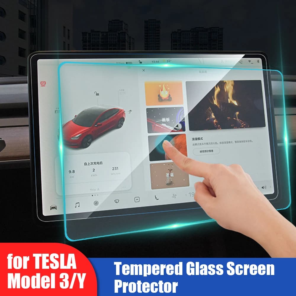 Pellicola protettiva opaca HD per Tesla Model 3/Y 2021 Proteggi schermo in vetro temperato antiriflesso anti-impronte con controllo centrale