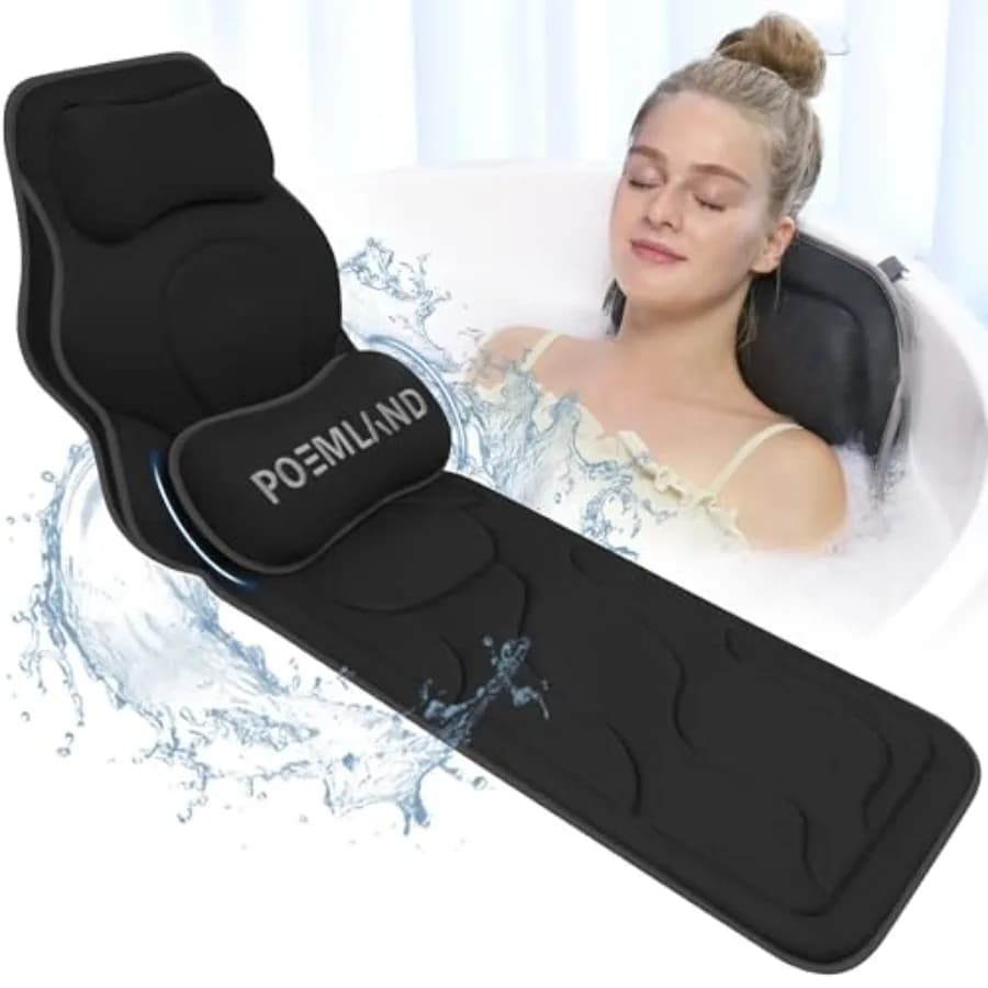 Cuscino da Bagno di Lusso per Vasca - Cuscino Extra Spesso con Supporto Lombare per Collo e Schiena, Morbido e Confortevole Accessorio Spa