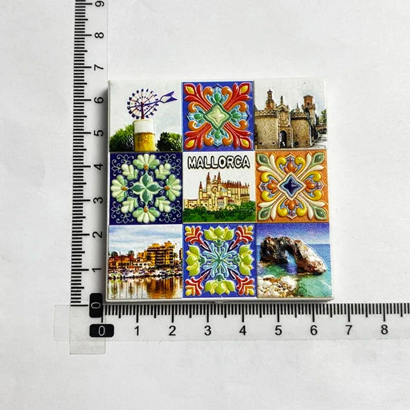 1 pezzo, Souvenir turistici di Spagna, Oggetti decorativi per la casa, Artigianato, Paesaggio di Mallorca, Edificio, Magneti per frigorifero 3D stereo