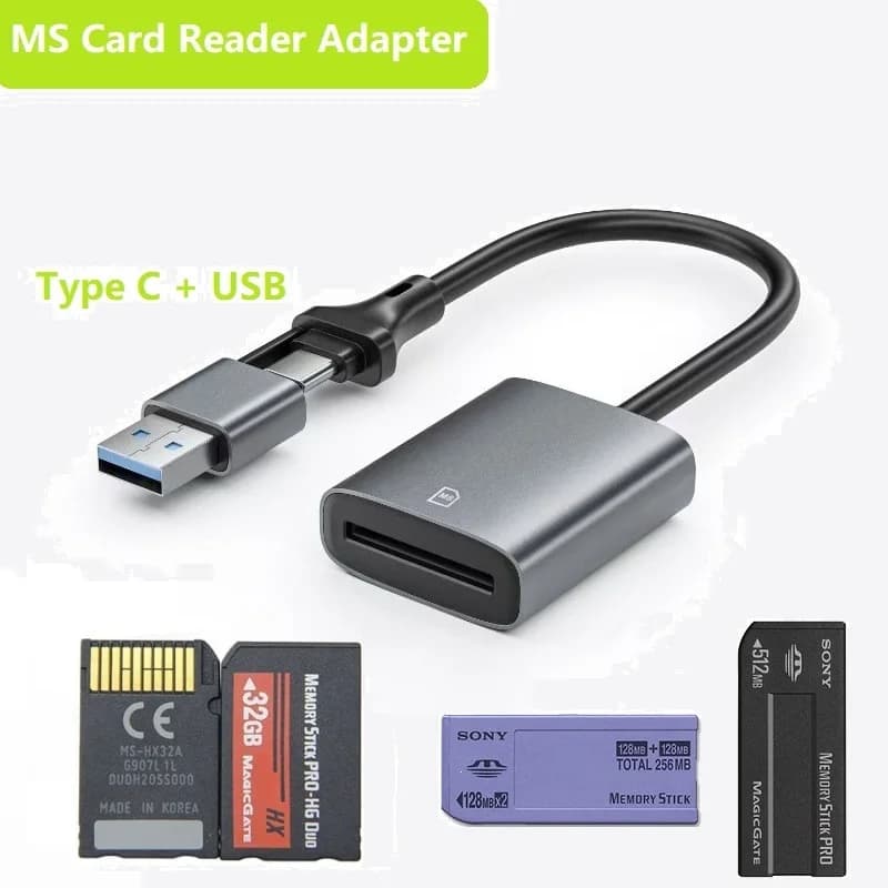 Adattatore Memory Stick Pro per iPhone USB C Memory Stick Pro Duo Adattatore per lettore di schede Lettore di schede MS Telefono