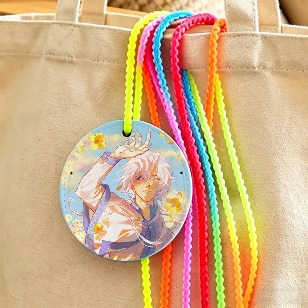 Etichetta per Bagagli in Pelle con Design Anime Brillante, Porta Nome e Indirizzo per Valigie e Accessori da Viaggio