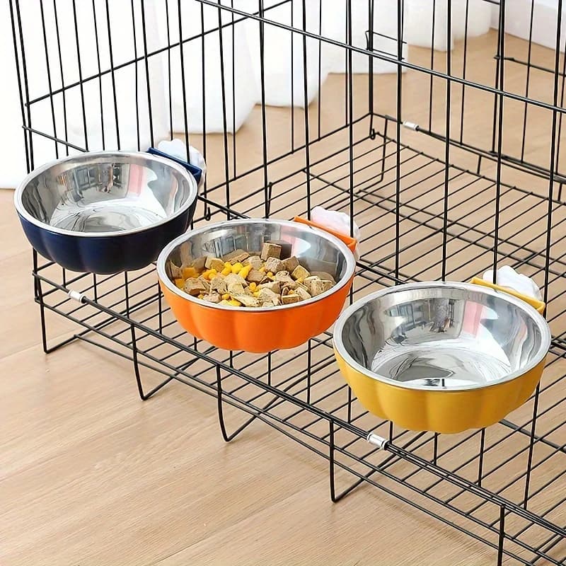 Ciotola per cibo e acqua per animali domestici piccola a forma di zucca, ciotola porta animali mobile e sollevabile Forniture per l'alimentazione degli animali domestici