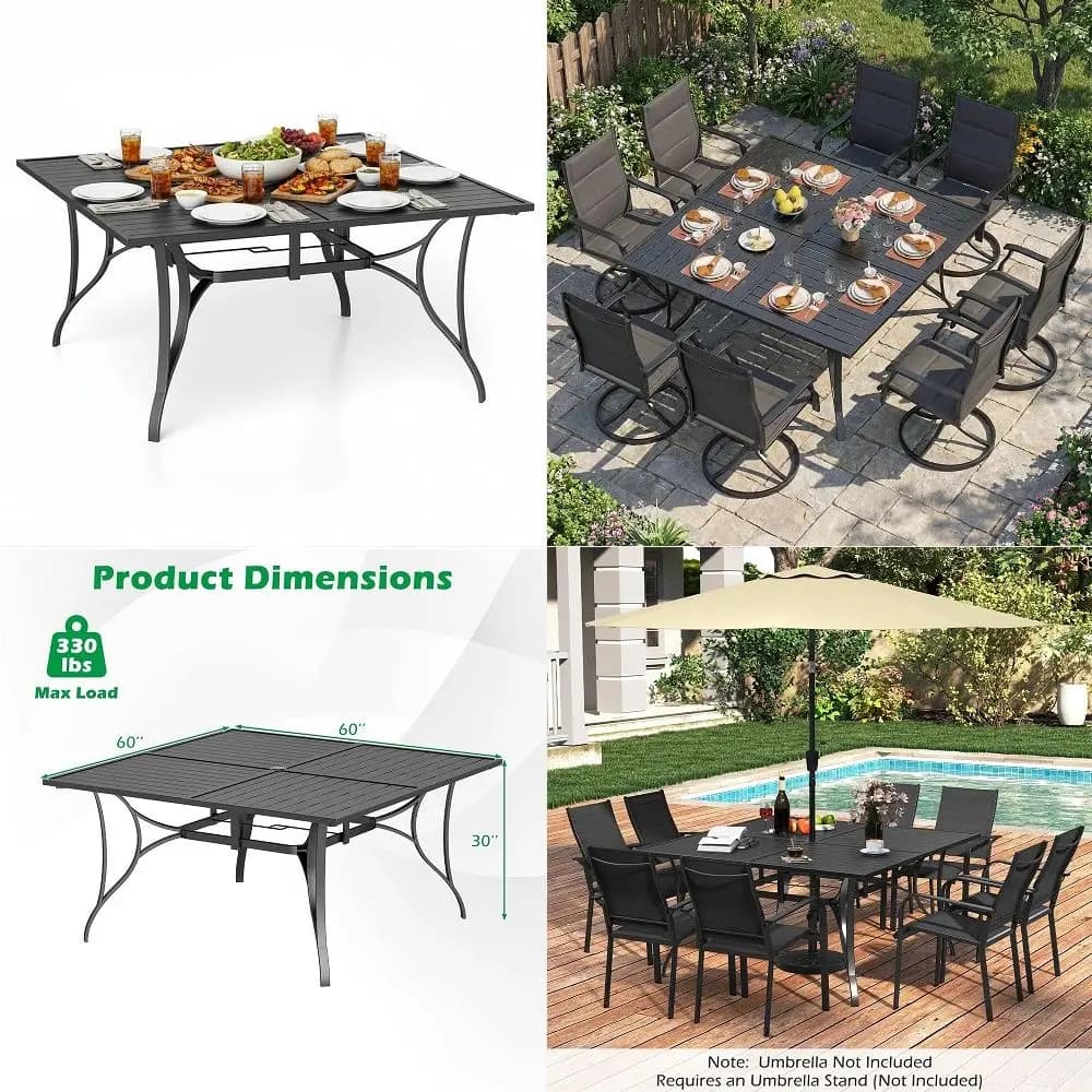 Set da pranzo da esterno a 7 pezzi in legno di acacia con tavolo e sedie da bar, cuscini rimovibili, set di mobili in vimini per terrazza e giardino