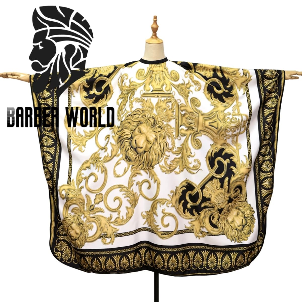 Haircut Bibs Antistatic Non-Sticky Haircut Shawl Cloth Retro Lion Pattern Barbershop Adults Poly Pongee Cape Salon Styling Tools