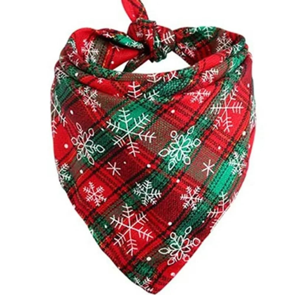 Washable Cotton Dog Bandanas Buffalo Plaid Triangle Bids Pet Scarf Large Size Reversible Design Pet Costume Accessories For Dogs