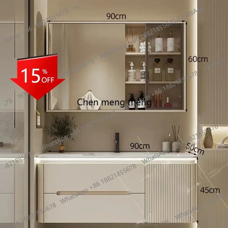 E153 Armadio Multiuso per Cucina e Bagno, Mobile Contenitore a Colonna, Scaffale di Lusso con Specchio per Farmacia, Armadietto in Legno per WC