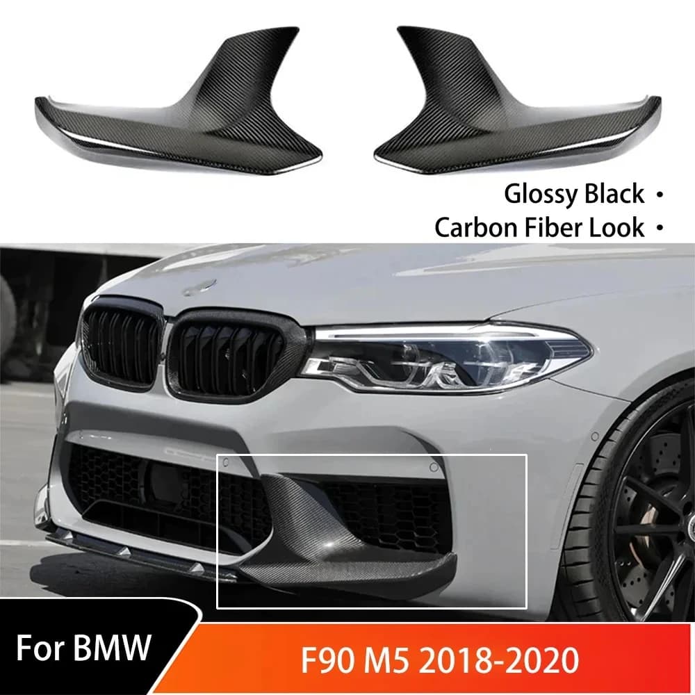 For BMW F90 M5 2018-2020 Front Bumper Side Splitter Cover Lip Car Fog Light Air Vent Diffuser Spoiler Front Bumper Protection