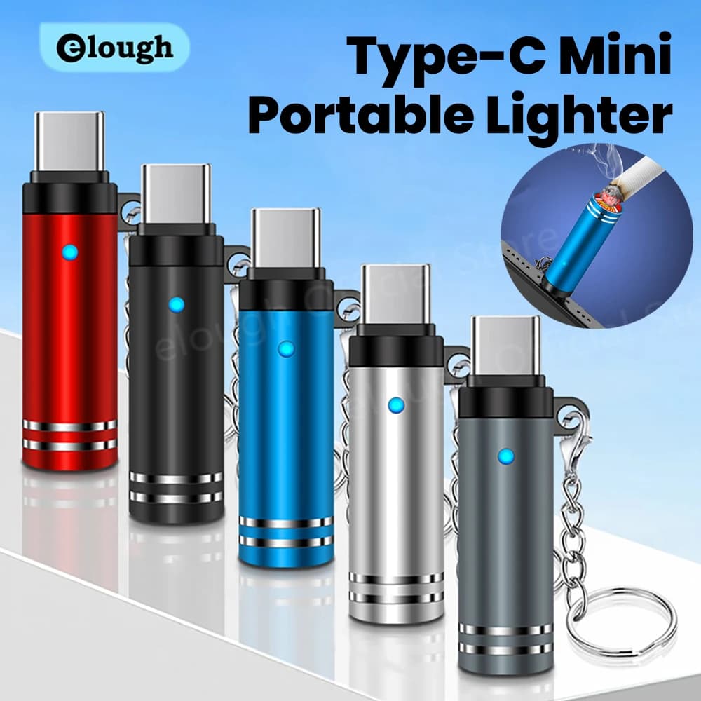 Mini Type C Mobile Phone Cigarette Lighter Air Blowing Cigarette Lighter Outdoor Safety USB C Lighter Adapter For iPhone 17 Pro