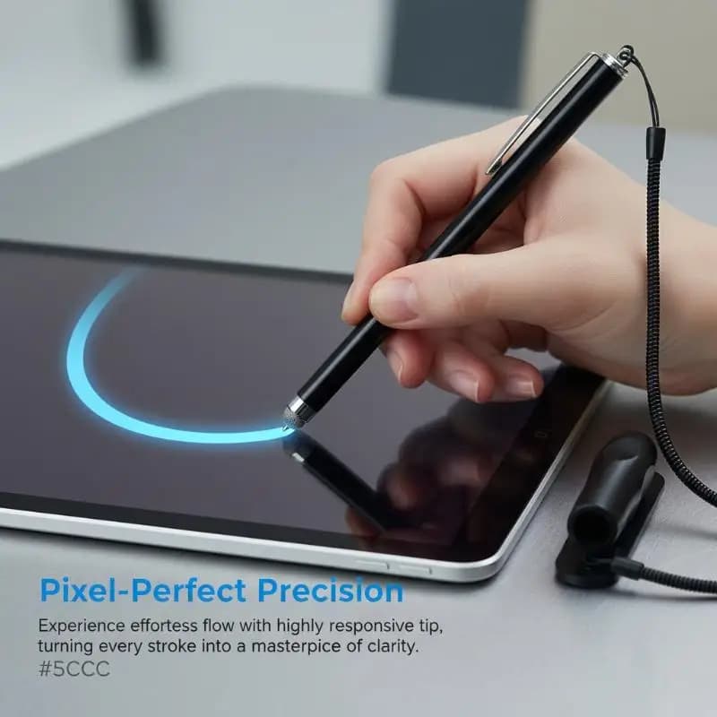 Stylus Pen for Phone Touch Screen with Tablet Holder 2 in 1 Digital Pencil Drawing Writing for IP Device Students