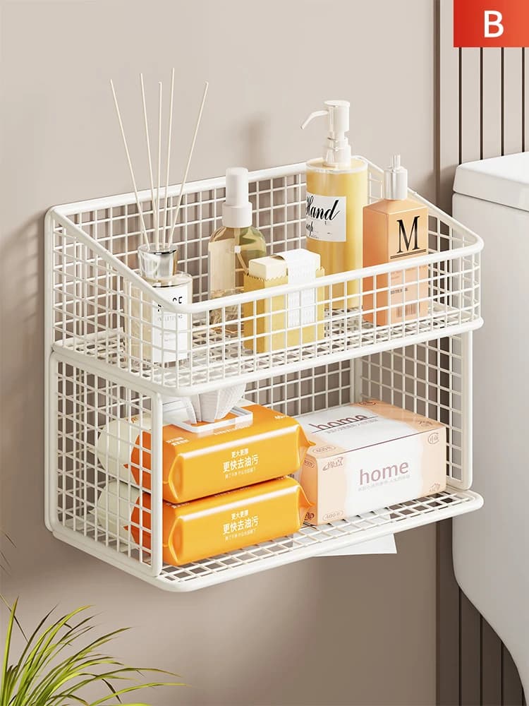 Portarotolo da parete per bagno, porta salviette da lavabo, mensola porta rotoli di carta igienica, organizer da cucina
