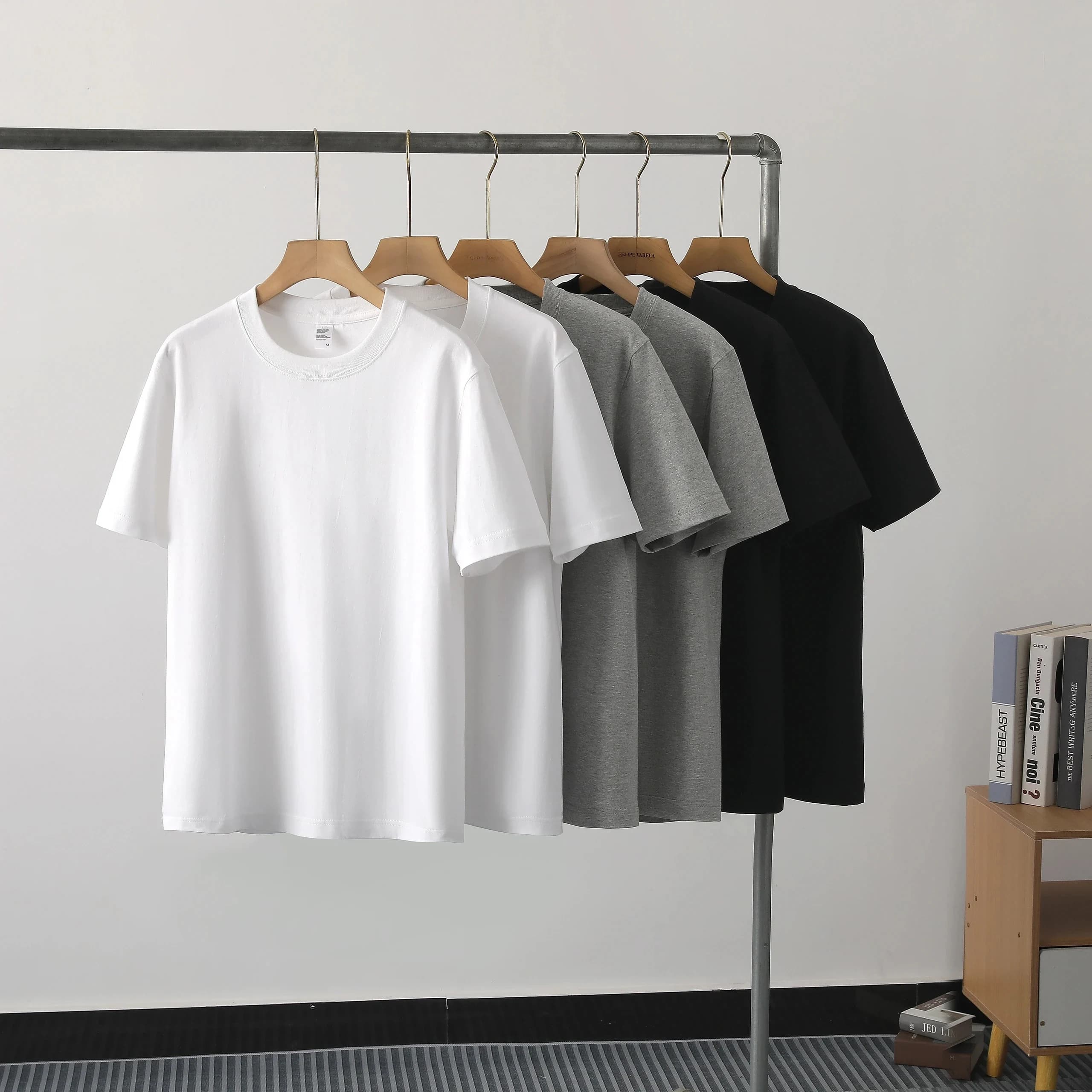 T-shirt in cotone traspirante tinta unita primavera/estate 2026 da uomo, modello americano, ampio e alla moda, per sport e tempo libero