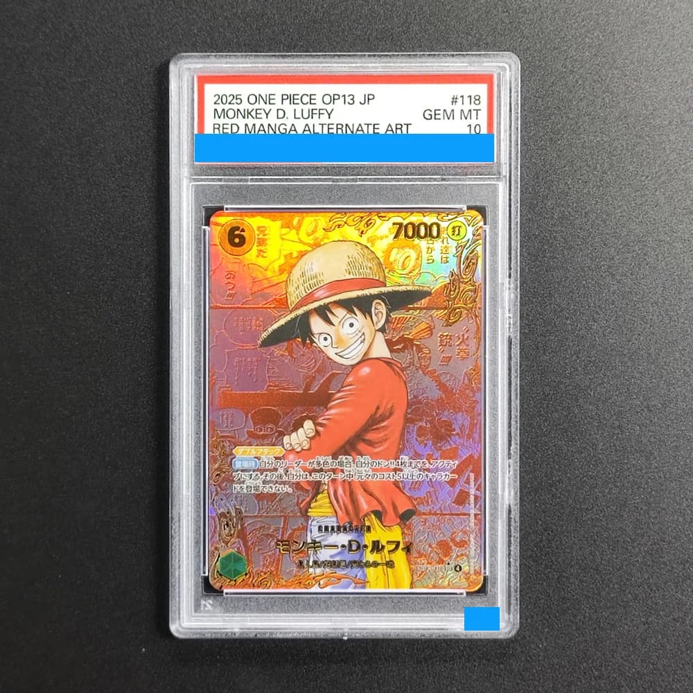 Carte Proxy DIY 2025 ONE PIECE OP13 JP MONKEY D. LUFFY 118 Rating Card 10 Special Art Rare Gem Mt 10 Carte con Etichette Olografiche Giocattolo