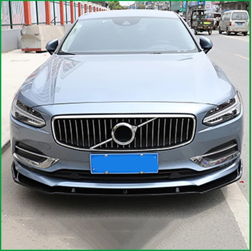 For Volvo S90 2016-2019 Front Bumper Lip Spoiler Diffuser Protector Plate Body Kit Cover Trim Strip