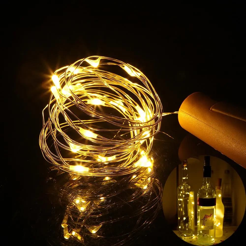 Ghirlanda LED Fata String Light 1m 10Led Luce in filo di rame alimentata a batteria per la decorazione della festa nuziale delle vacanze di Natale