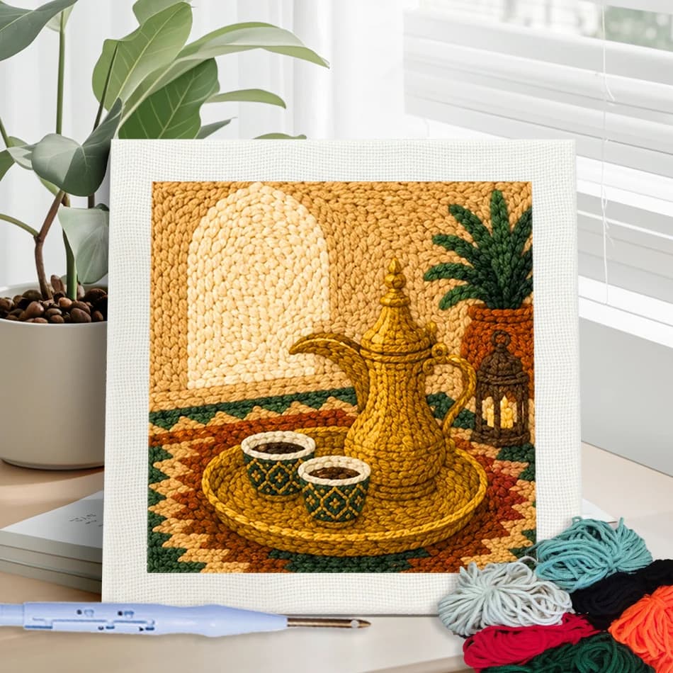 GATYZTORY punch needle embroidery thread retro Yarn Sewing 25x25cm framed Diy Crafts crafts supplies adults diy Gift Decorative