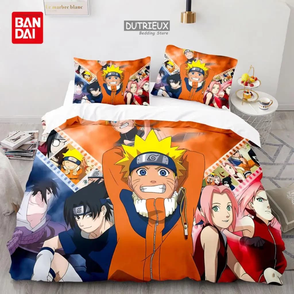 3D Anime Sasuke Uchiha Set biancheria da letto Uzumaki Naruto copripiumino doppio Twin Full Queen King Adult Kids Bedclothes copripiumino