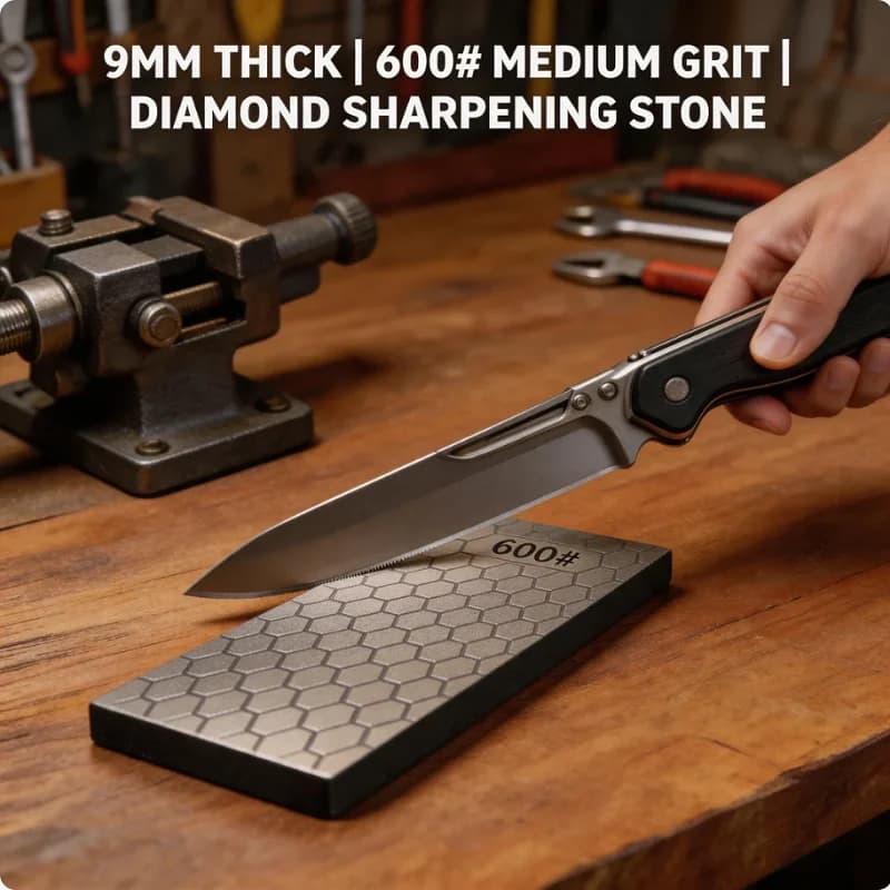 9mm Thick Diamond Knife Sharpening Stone 240-3000# Coarse-Fine Grindstone for Kitchen Blades