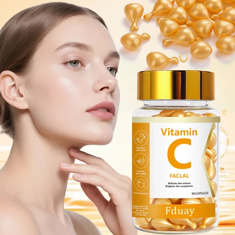 Vitamin C deep moisturizing capsule essence, deep moisturizing and skin brightening essence (0.5mlx90 capsules) 1 bottle