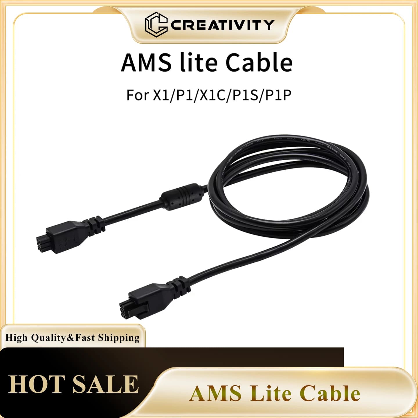 Cavo AMS/AMS 2 Pro/AMS HT da 1,5 m a 6 pin per stampante 3D serie Lab X1 P1 H2D, cavo bus a 6 pin per accessori stampante 3D