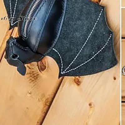 Portamonete in Pelle PU a Forma di Pipistrello con Portachiavi - Portafoglio con Cerniera a Tema Pipistrello Adatto per Abiti da Donna e Costumi da Pipistrello