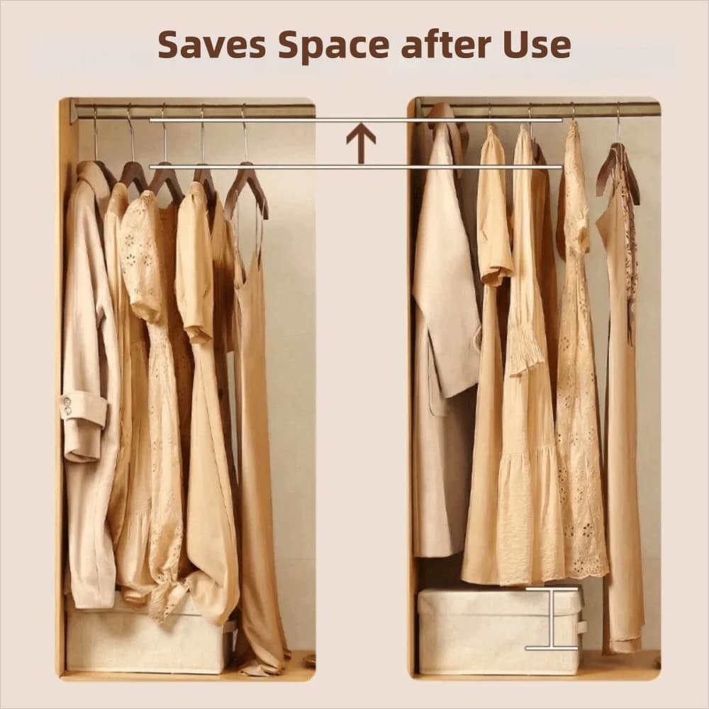 2 Pieces Wood Clothes Hanging with Spalle Protection, Spacious, Robusto, Anti-slip, to Dry and Organize Dresses in the Wardrobe, Ideal for Hotel