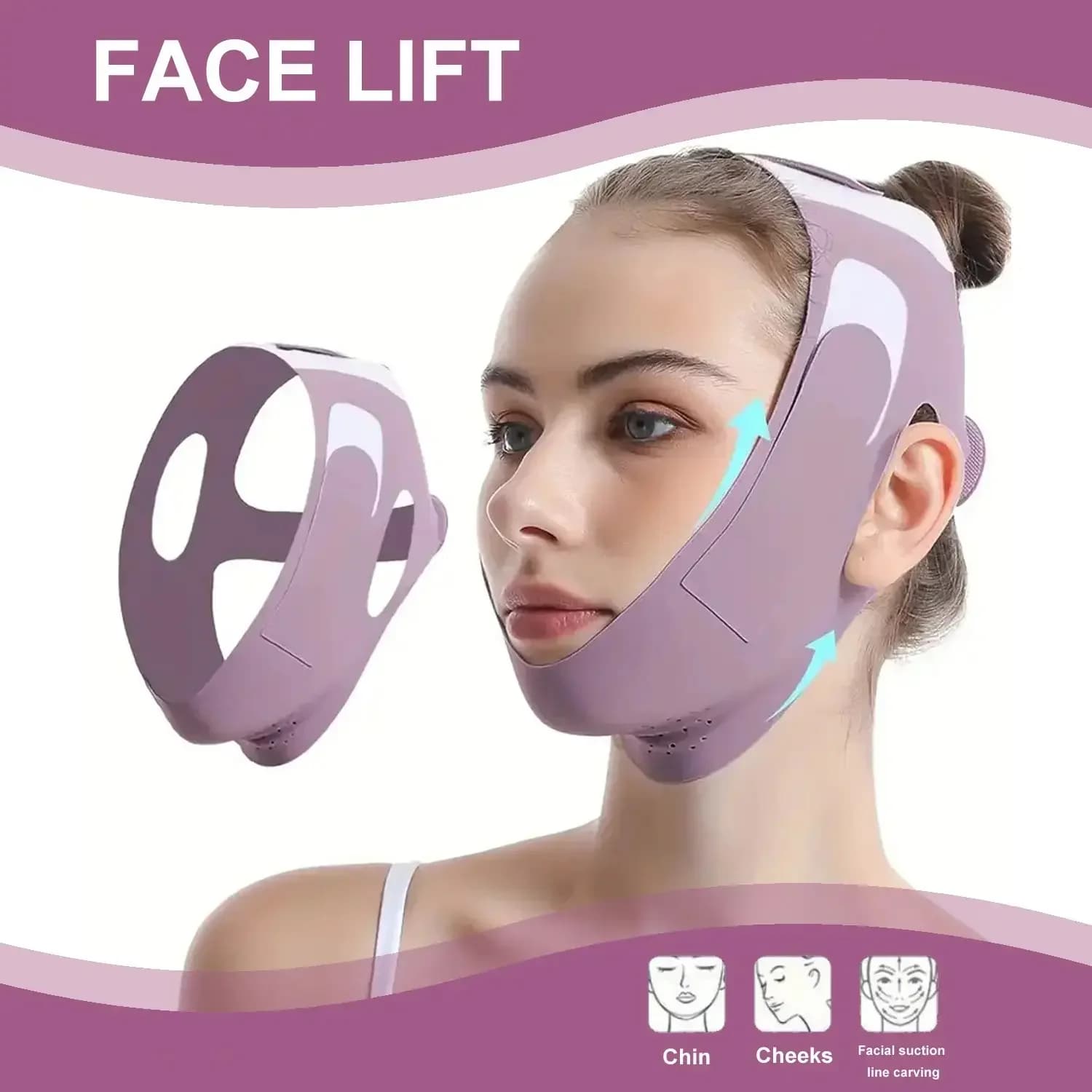 Cintura Estiva a V per Lifting del Viso, Trainer per Modellare Mascella e Collo, Strumento per Contornare e Modellare il Viso