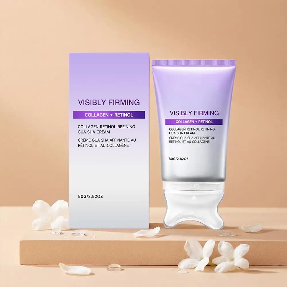 Visibly Raxing Cream to Retinol and Collagen 80g with Gua Sha Integrated for Viso Massage and Anti-Rughe neck