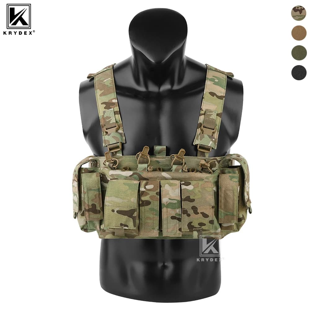 KRYDEX 500D Pettorale tattico UW Gen IV Gilet da combattimento micro a basso profilo con tasca GP da 556 9 mm Tasche multifunzione Imbracatura H