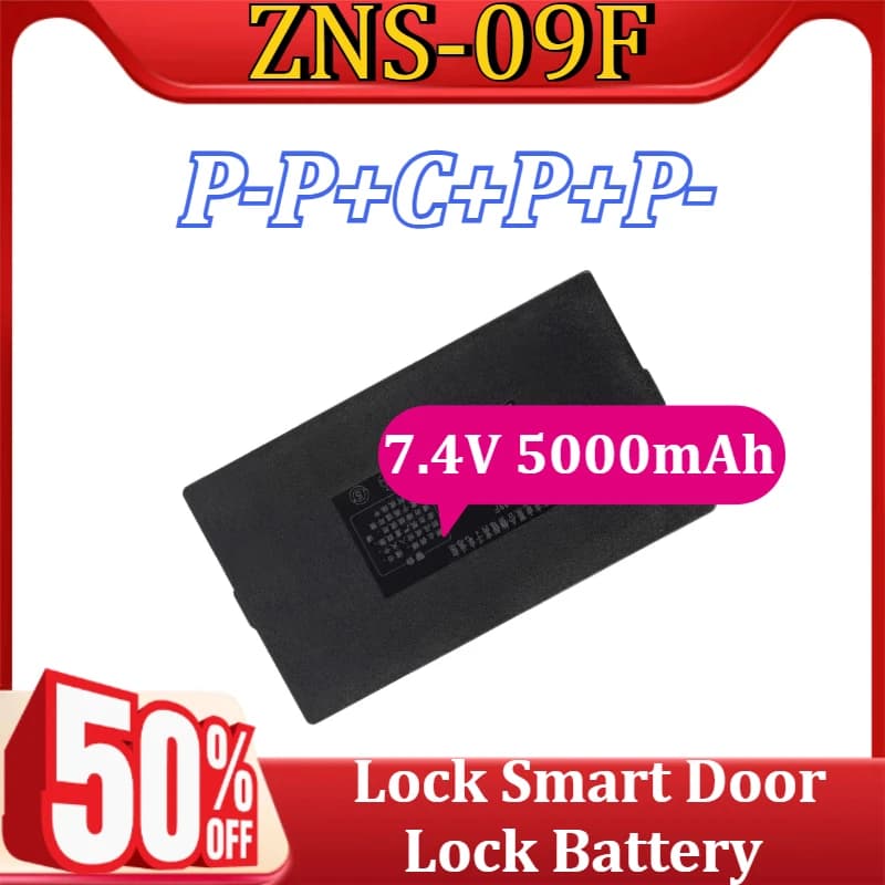 ZNS-09F P-P+C+P+P- per Serratura Intelligente con Impronta Digitale Completamente Automatica, Batteria al Litio 7.4V 5000mAh