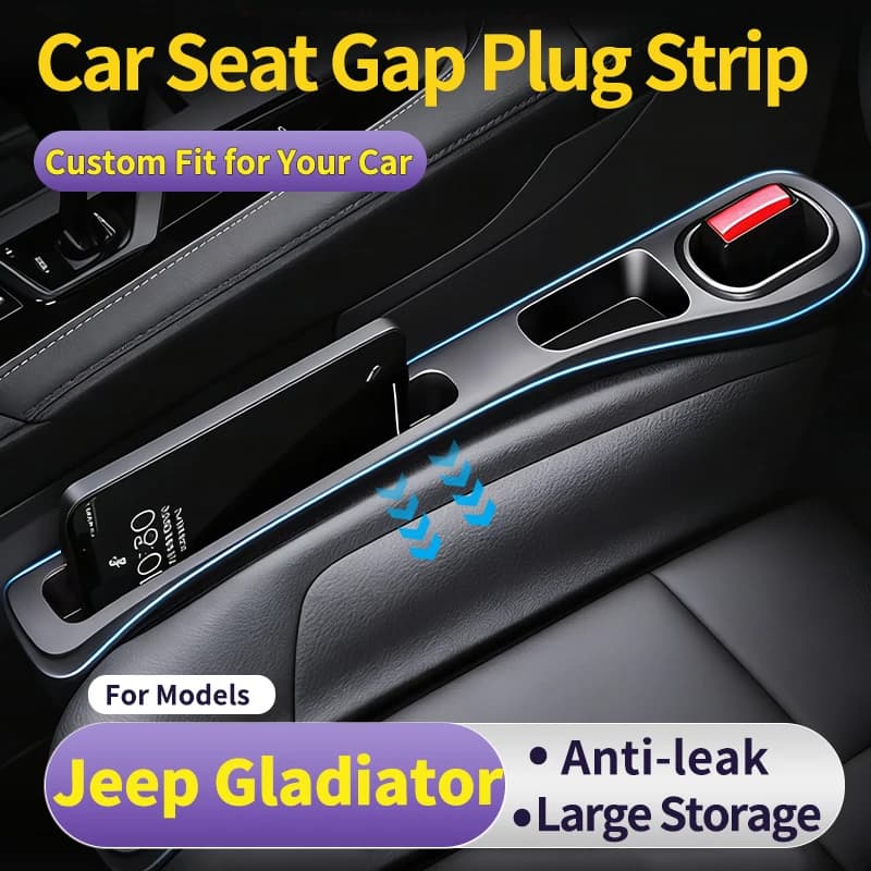 Adattabile su misura per Jeep Gladiator, riempitivo per lo spazio tra i sedili anteriori dell'auto, portaoggetti laterale, salvaspazio, plug and play, 2 pezzi