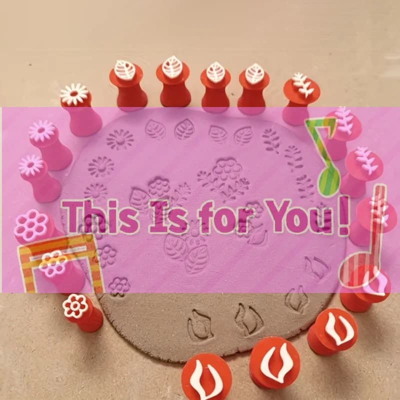 【HMA】Clay Stamp & Molding Kit Flower Leaf Design DIY Crafts And Art Creations For Making, Pottery, Scrapbooking, Card Making