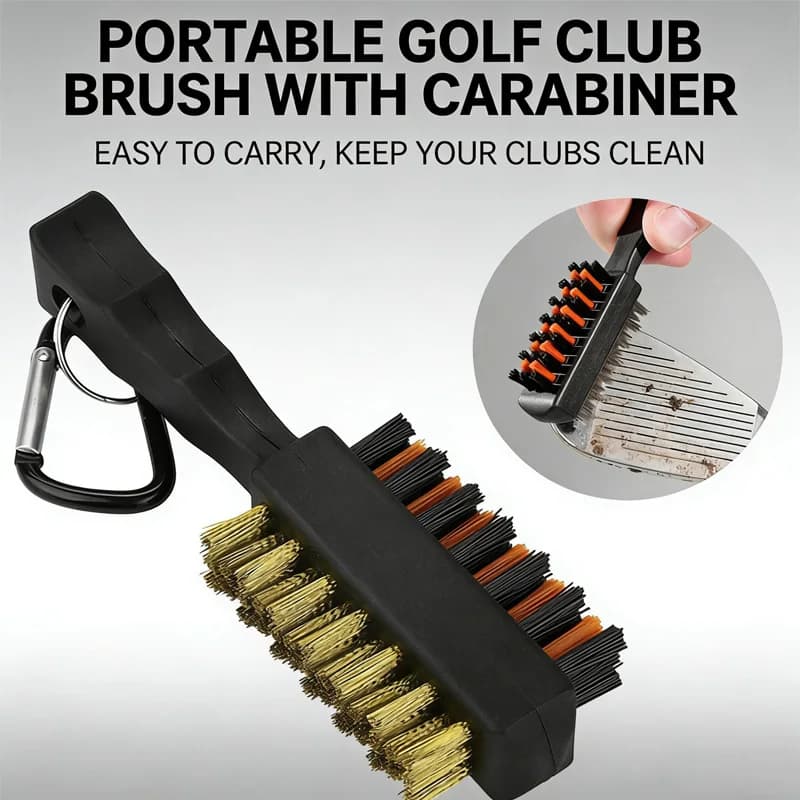 Spazzola per la pulizia delle scarpe da golf, design ergonomico, strumenti di pulizia portatili, spazzole in nylon leggere in metallo per scarpe da golf, uso professionale