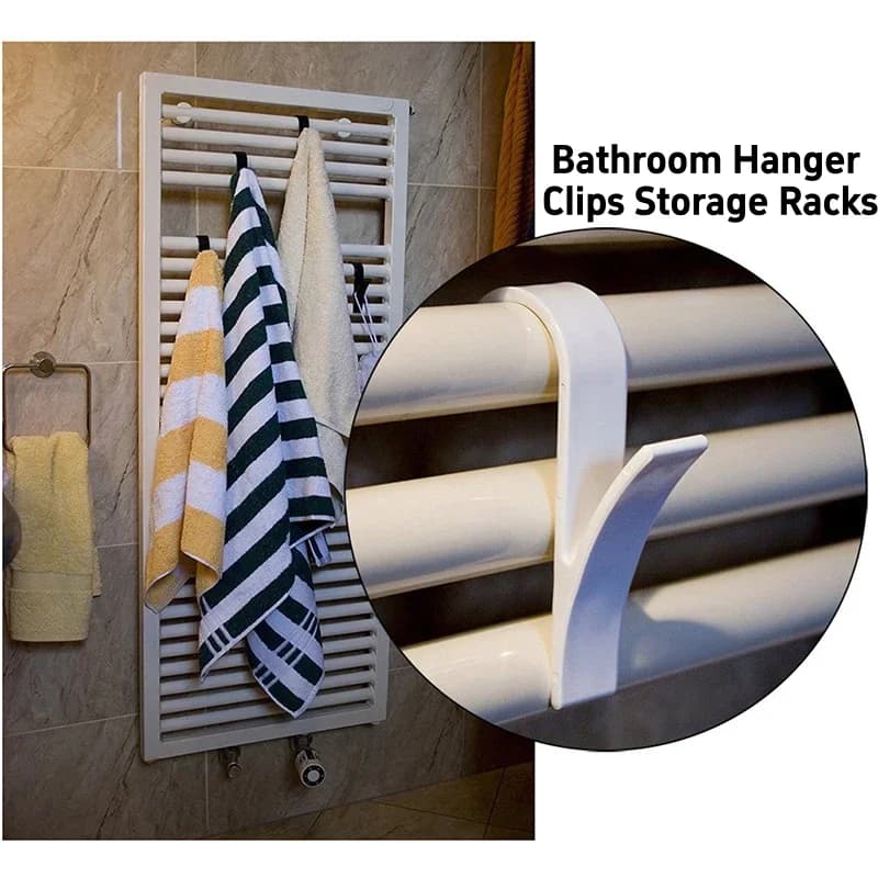 4 pieces kitchen bathroom hook clip storage rack white transparent hook heated towel rail radiator clothes scarf hook support