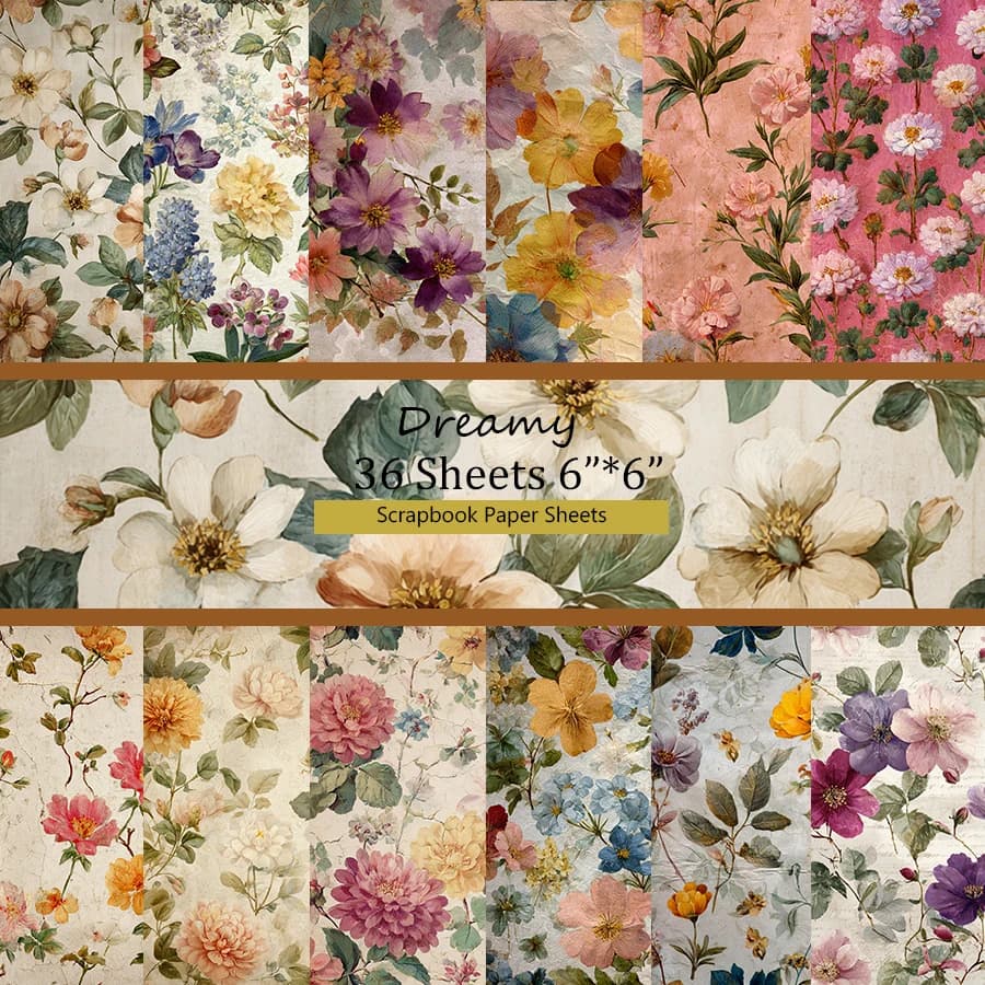 Scrapbook Paper Pack (36 Sheets, 6"x6"): Whimsical Fairy Tale Doodles – Ideal for Scrapbooking, Origami & Story Journal