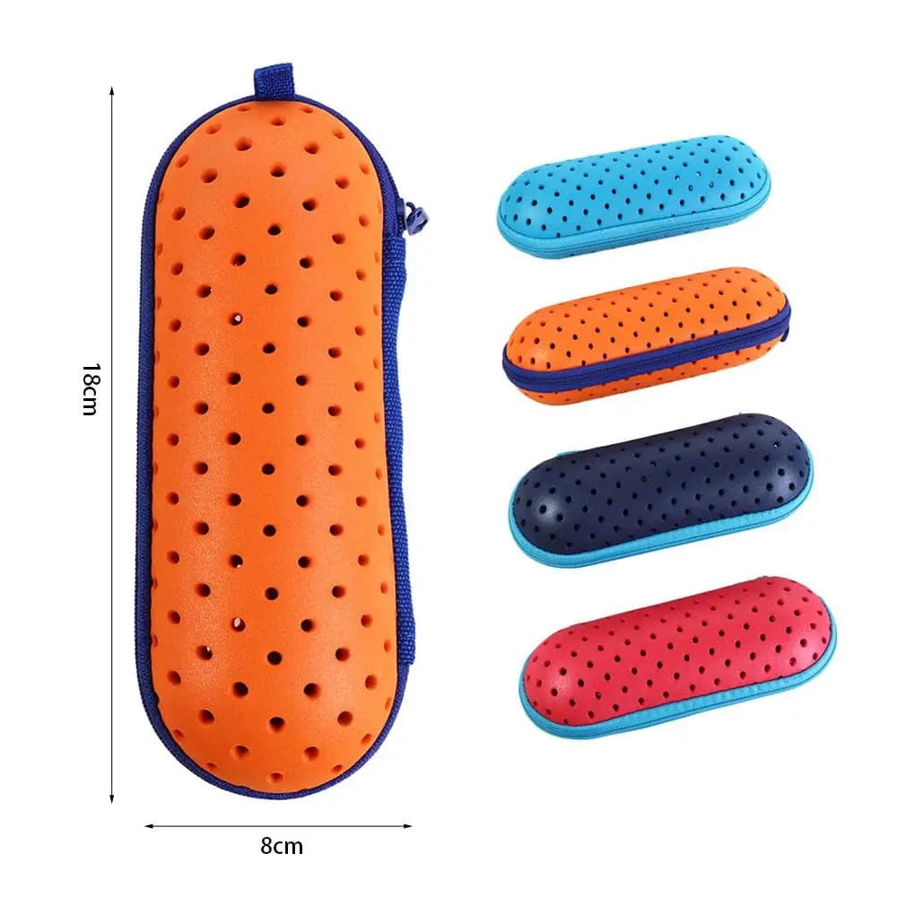 Custodia per occhiali da nuoto cava Custodia per occhiali portatile leggera con cerniera Ganci in EVA non inclusi Scatola per occhiali da nuoto