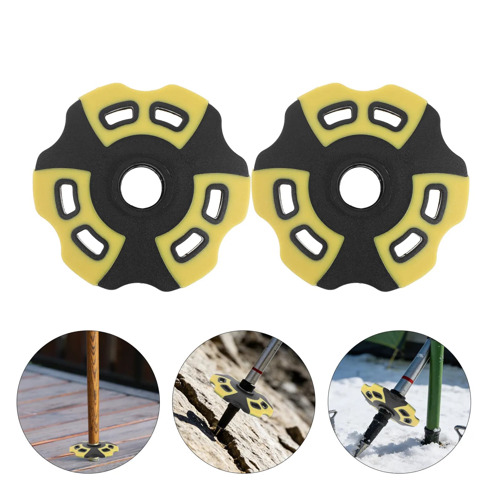 2Pcs Round Trekking Pole Baskets Mud and Snow Protection Accessory for Hiking Poles Walking Sticks Enhanced Stability Grip