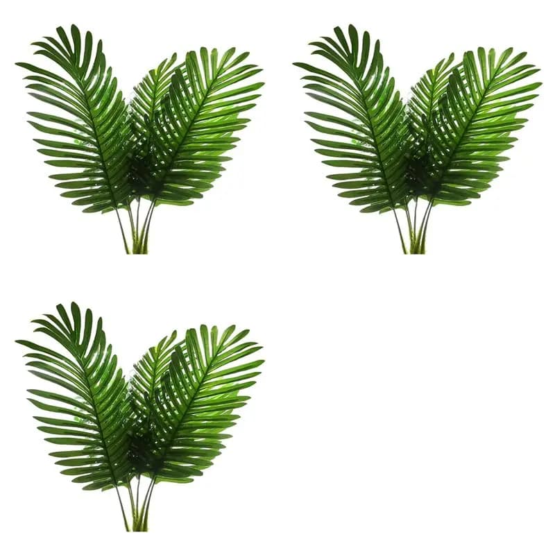 AB46-15 Pack Artificial Palm Plants Leaves Faux Turtle Leaf Tropical Palm Tree Leaves Imitation Leaf Artificial Plants