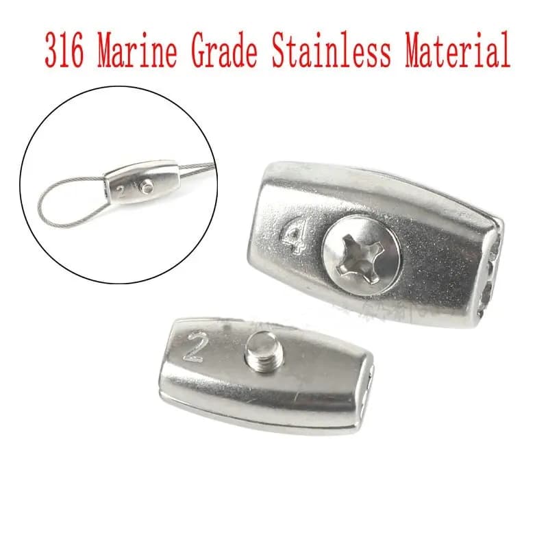 10PCS Morsetto per fune metallica in acciaio inossidabile 316 di grado marino Clip per uova Bulloni adatti Fibbia per cavo da 2 3 4 5 6mm
