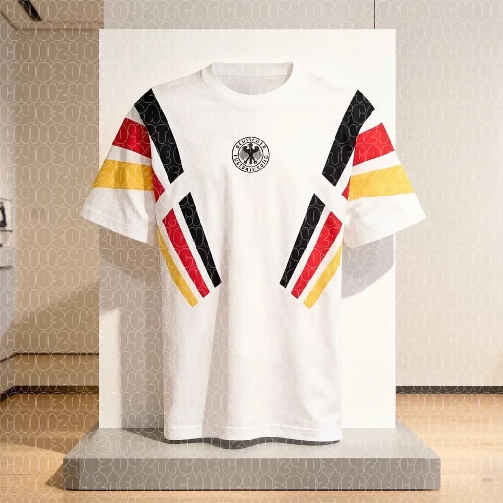 Maglia da Calcio 3D Uomo Estiva 2026 Nuova Collezione Germania Away, Asciugatura Rapida e Traspirante, per Tifosi e Famiglie