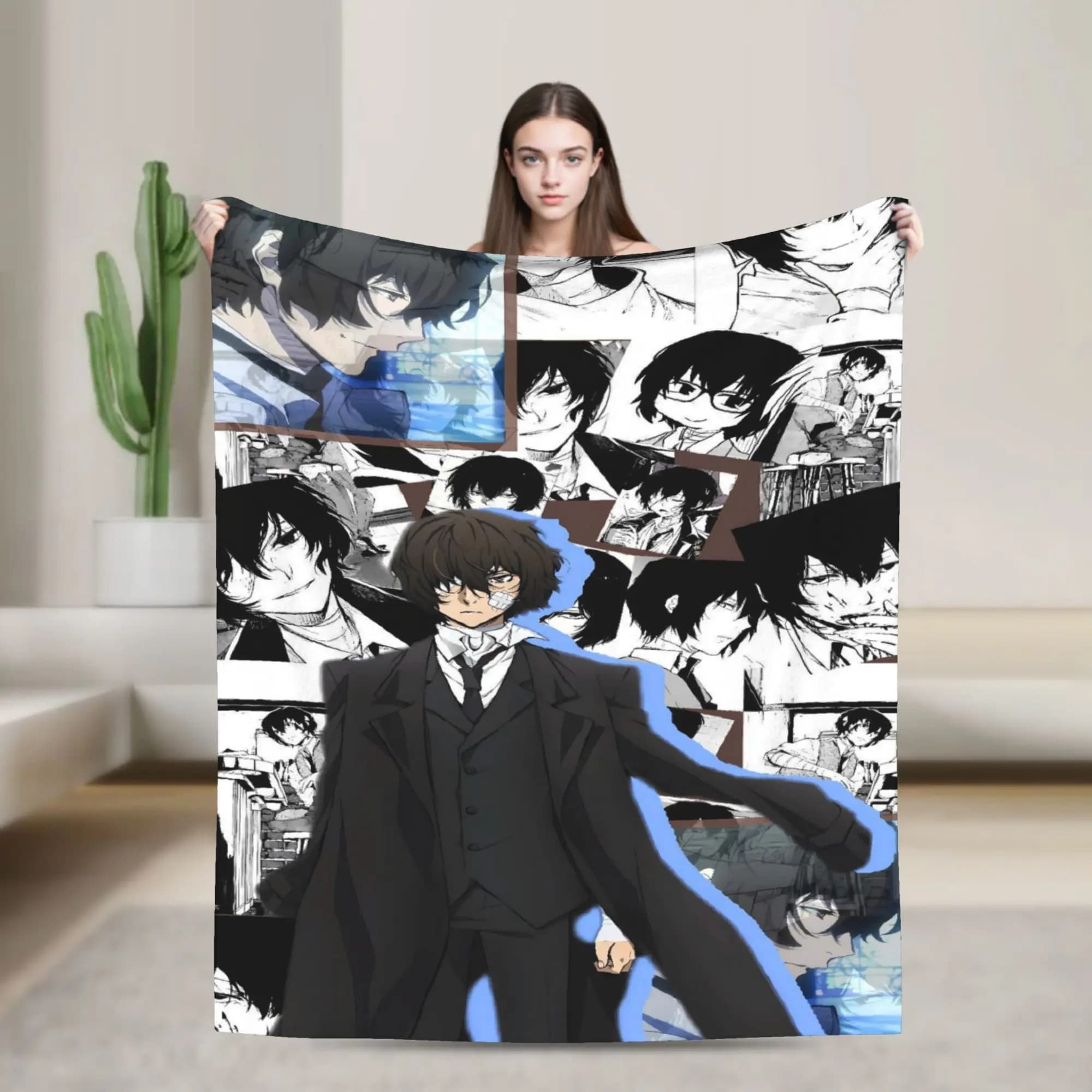 Dazai Bungo Stray Dogs Blanket Quality Super Warm Throw Blanket Winter Decorative Couch Chair Sofa Bed Novelty Bedspread