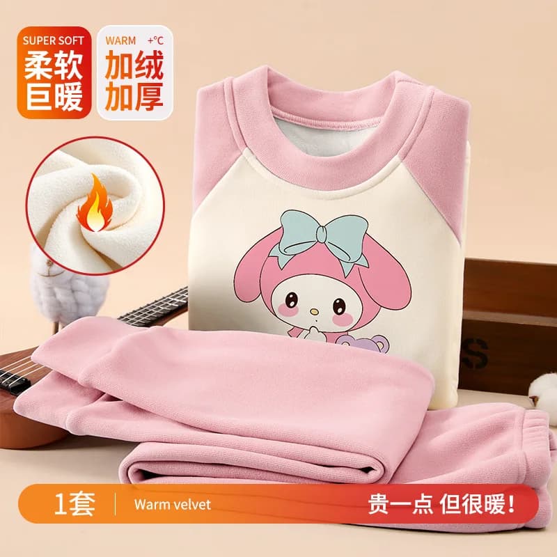 Pigiama da donna Sanrio Kuromi My Melody, completo intimo lungo, autunno e inverno, cartone animato Y2K Kawalii, set da 2 pezzi, idea regalo