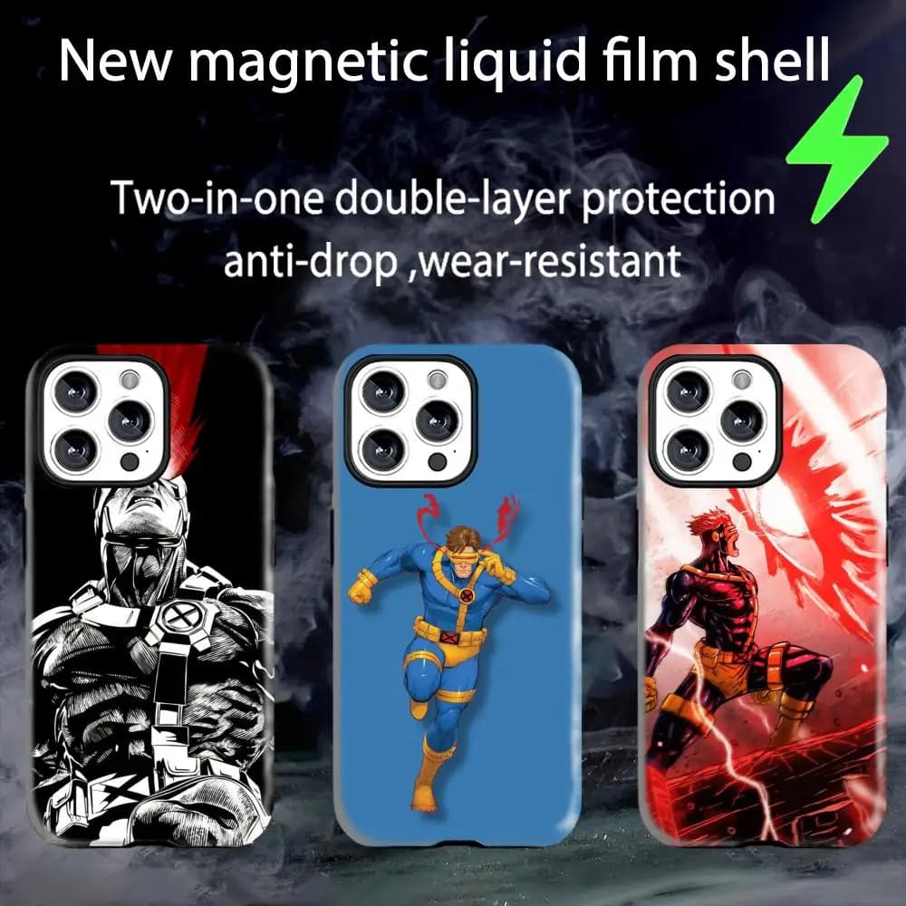Custodia per telefono Cyclops MARVEL magnetica 2-in-1 lucida per iPhone 17, 16, 15, 14, 13, 12, 11 Pro Max, Plus, mini, XS