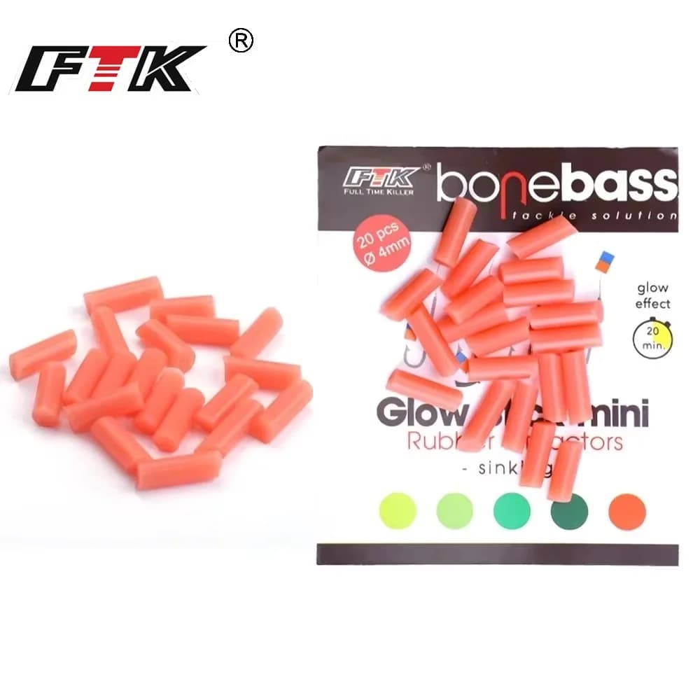 FTK 20 pieces anti groud sleeve sink rubber hose hook link bright accessory for fishing bait