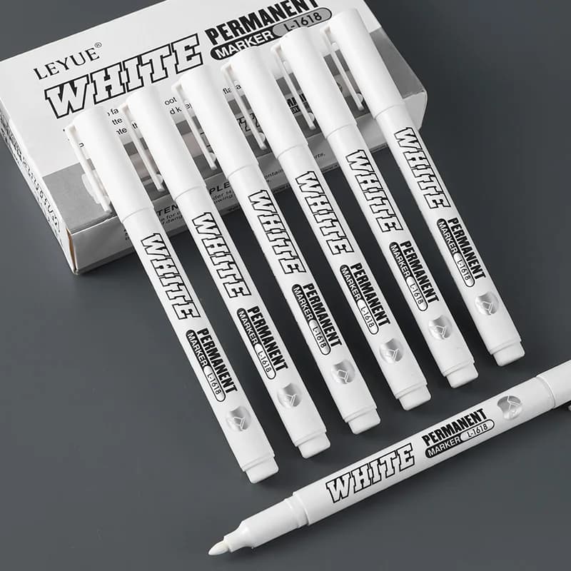 New 1/2/3PCS Waterproof Metal Marker Permanent White Paint Pen Washing Art Painting Graffiti Pens Fabric Wood Leather Marker1MM