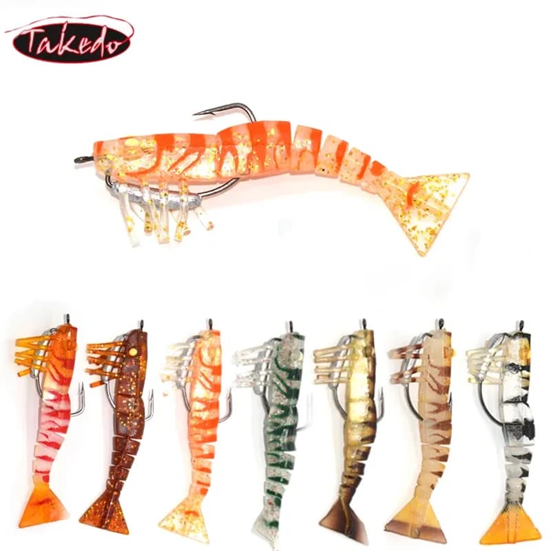 TAKEDO-120mm, esca artificiale da 17 g persico basso, esca morbida per gamberetti, esca per gamberetti vivi, gancio per manovella VMC, TPR, LV01A,