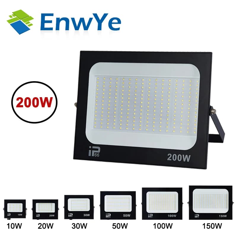 AC220V 100W 200W IP66 Waterproof LED Black Shell Garden Street Gate Wall Floodlights