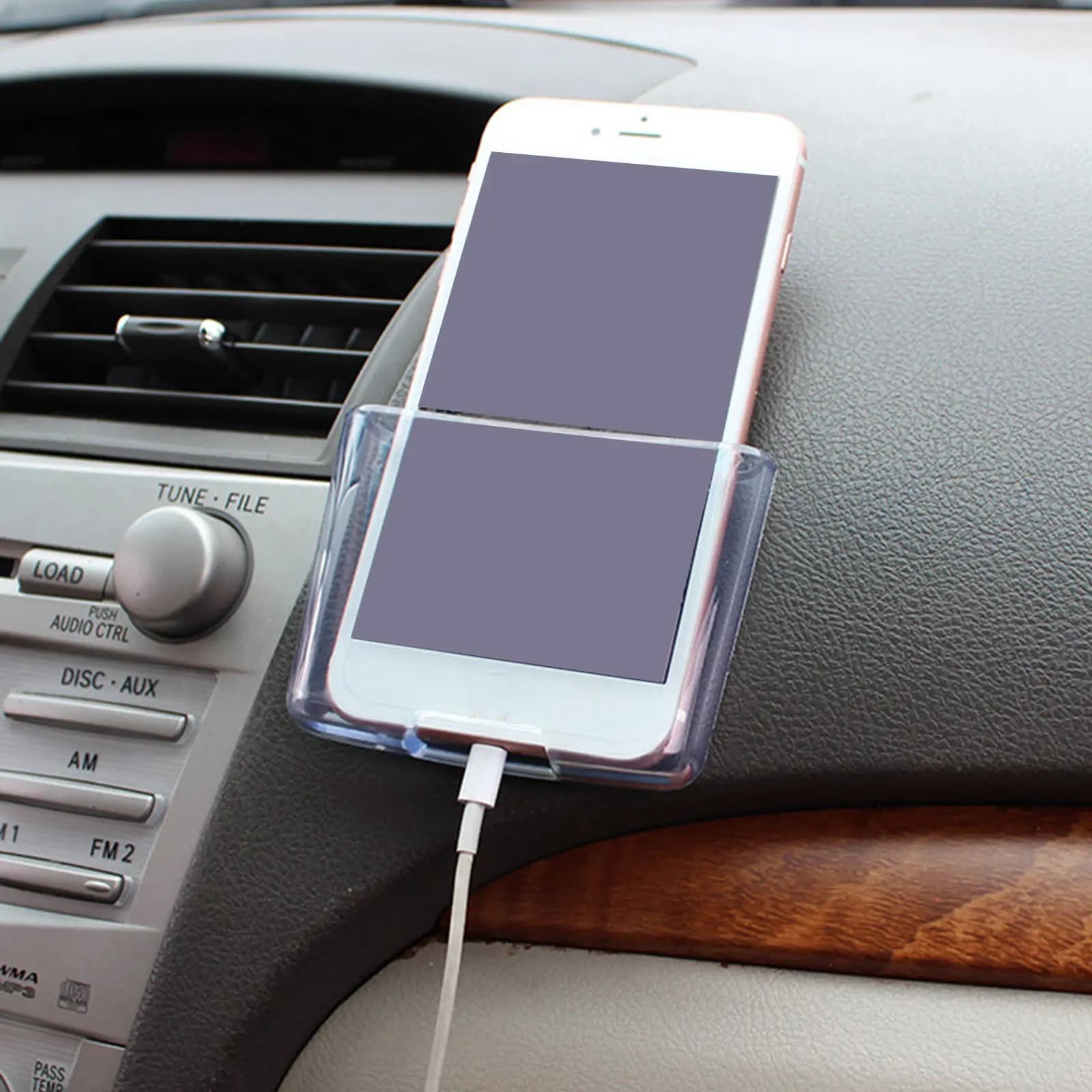 Organizer per Cruscotto Auto, Portaoggetti Trasparente per Telefono, Compatto e Salvaspazio, Facile da Installare, Custodia per Telefono e Mappe per Veicoli
