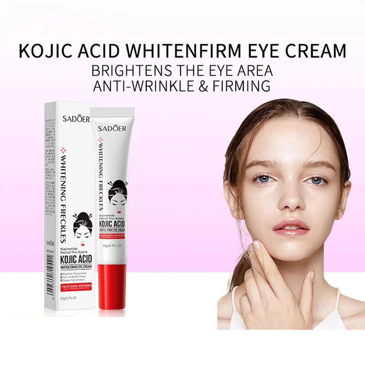 Cream contour eyes whitening and anti-macchia to kojico acid, cream contour eyes moisturizing and illuminating with niacinamide and retinol, anti-wrinkles.